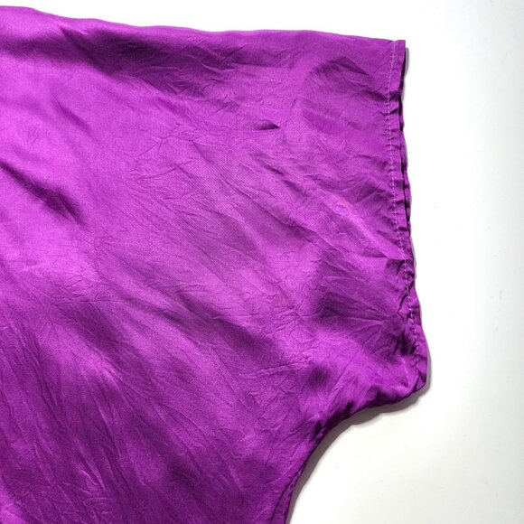 Vintage oversized short sleeve purple silk blend blouse - Picture 3 of 12